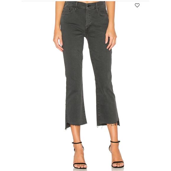 Mother The Insider Crop Step Fray Jeans Black So Far Gone 26 - Picture 1 of 15